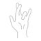 Minimalism hand gesture with crossed fingers. A sign of happiness for good luck