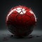 Minimalism Image: Cracked Red Sphere With Metallic Textures