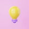 Minimalism light bulb with a blink on pink background. Object and creative idea symbol concept. 3D illustration rendering