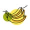 Minimalism line art illustration with banannas and stains