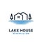 Minimalism water house vector logo