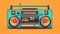 Minimalist 1980s Boombox Illustration By Mika