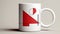 Minimalist 1980s Coffee Mug With Abstract Red Logo