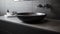 Minimalist 1980s Design Black Ceramic Vanity Sink On Counter