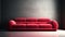 Minimalist 1980s Design Red Couch For Luxurious And Quirky Grey Room