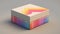 Minimalist 1980s Voxel Art Box With Colorful Designs