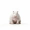 Minimalist 3d Art: Hippo On White Background - Consumer Culture Critique