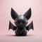 Minimalist 3d Bat Sculpture On Pink Background