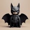 Minimalist 3d Batman Figurine: Dark Symbolism And Charming Character Illustrations