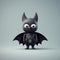 Minimalist 3d Batman: Playful Illustrative Style With Dark Gray Bat Costume