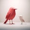 Minimalist 3d Bird And Christopher: Humorous Childlike Illustrations