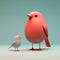 Minimalist 3d Bird And Daniel: A Creative And Eye-catching Cartoon Style