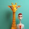 Minimalist 3d Cartoon: Giraffe And Betty