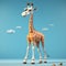 Minimalist 3d Cartoon Giraffe In Hyper-realistic Style