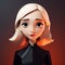 Minimalist 3d Character Illustration Charlotte - Dark And Brooding Designer