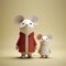 Minimalist 3d Characters: Mouse And Anthony In Hyper-realistic Still Life