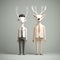 Minimalist 3d Deer Portraits: Whimsical Design With Naturalistic Colors