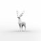 Minimalist 3d Deer Statue In White - High Definition Polygonal Sculpture