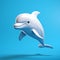 Minimalist 3d Dolphin Character Illustration With Lively Movement