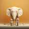 Minimalist 3d Elephant Figurine With Two Kids - Cinema4d Rendered Illustration