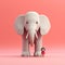 Minimalist 3d Elephant Toy With Megan - Ambient Occlusion Style