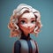 Minimalist 3d Female Cartoon Character Animation In Bill Gekas Style