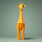 Minimalist 3d Geometric Giraffe Illustration