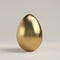 Minimalist 3D Golden Easter Egg on a Grey Background for a Modern Holiday Celebration. Generative AI