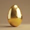 Minimalist 3D Golden Easter Egg on a Neutral Background for a Modern Holiday Celebration. Generative AI