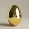 Minimalist 3D Golden Easter Egg on a Neutral Background for a Modern Holiday Celebration. Generative AI