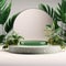 minimalist 3D green terrazzo podium