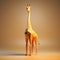 Minimalist 3d Low Poly Giraffe Isolated On Brown