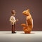 Minimalist 3d Origami Guy And Squirrel: Immersive Digital Constructivism
