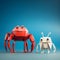 Minimalist 3d Origami Paper Crab And Alien Art