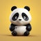 Minimalist 3d Panda Bear Figure - Playful Character Design