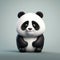 Minimalist 3d Panda Figurine On Grey Background