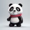 Minimalist 3d Panda Render With Playful Character Design