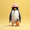 Minimalist 3d Penguin And Sarah: A Cinematic Rendered Figure