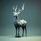 Minimalist 3d Polygonal Deer Sculpture