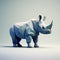 Minimalist 3d Rhino: Inventive Character Design With Polygonal Rendering