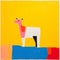 Minimalist Abstract Animal Painting In Bright Colors By Etel Adnan