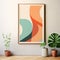 Minimalist Abstract Framed Painting With Curvilinear Shapes