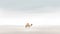 minimalist abstract illustration of a lone camel walking in the sahara desert with ethereal dreamscapes art style, generative AI