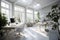 Minimalist aesthetic home office interior, Generative AI