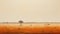 Minimalist African Landscape Painting: Vast Desert Horizon