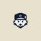 Minimalist Animal Logo With Sympathetic Wolf Wearing A Cap