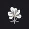 Minimalist Art Nouveau Flower Logo On Black Background