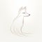 Minimalist Art Nouveau Fox On Light Background