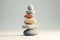 Minimalist Background, Pastel Sea Pebbles in Balanced Harmony, Relaxation, Zen, and Tranquility