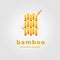 Minimalist Bamboo Logo Icon Design Vector Illustration of bamboo restaurant